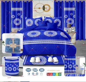 Nouveaux designs 2025 Ensemble <span class=keywords><strong>de</strong></span> literie 24 pièces avec rideaux assortis Ensemble <span class=keywords><strong>de</strong></span> couvre-<span class=keywords><strong>lit</strong></span> en coton taille King avec rideaux assortis - Product Image 1