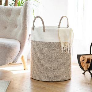<span class=keywords><strong>Panier</strong></span> de <span class=keywords><strong>rangement</strong></span> en tissu pliable écologique fait à la main Poignées en bois Design moderne pour les jouets Vêtements de bébé <span class=keywords><strong>Suspendu</strong></span> Multifonctionnel - Product Image 2