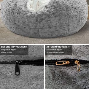 DB Big Soft Fluffy PV Velvet Bean Bag <b>Sofa</b> <b>Chair</b> <b>Cover</b> Only; Comfortable Cushion for Home or Office - Product Image 4