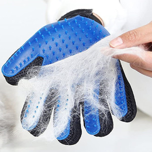 Gants de toilettage pour animaux Imia, brosse de massage en silicone bleue pour l'élimination des poils de chien, soins de bain - Product Image 3
