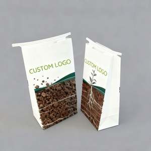 Sacs en papier blancs personnalisés avec logo imprimé pour l'emballage, sacs à fermeture à lien métallique, sacs en papier kraft pour échantillons de sol - Product Image 5