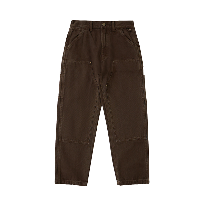 【SATIIIZ】Nape Double Nnee Carpenter Cotton Pants SATIIIZ】Nape Double Nnee Carpenter Cotton Pants