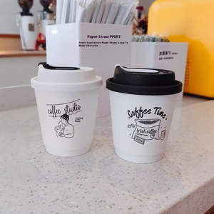 Tapa de vaso de papel de <span class=keywords><strong>caf</strong></span>é blanco de plástico PS desechable ecológico al por mayor para bebidas calientes, té, jugo, té de la leche, agujero para beber - Product Image 3