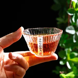 迷你日本手工制作玻璃茶杯耐热玻璃清酒杯饮茶酒杯