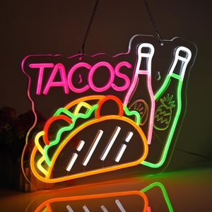 Panneau publicitaire lumineux LED néon coloré en acrylique pour restaurant, bar, camion de restauration rapide, signalisation d'entrée, lumière d'ambiance - Product Image 4