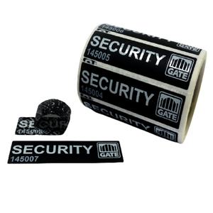 Customized logo Pattern QR Code Serial <b>Number</b> Does Not Transfer VOID Anti-counterfeiting Label Black PET Tear Open VOID Label - Product Image 5