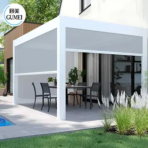 Waterproof Motorized Louvered Aluminum Pergola Retractable Adjustable Roof Garden Gazebos Bioclimatic Pergola Aluminum Outdoor