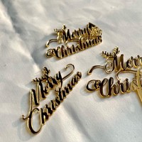 Ornement de cupcake en acrylique à motif de Père Noël creux pour la présentation de produits finis en pâtisseries commerciales