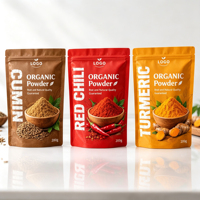 Sachet Doypack Personnalisé en Aluminium Imprimé, Qualité Alimentaire, en Plastique Stratifié pour Emballage d'Épices en Poudre, Aliments Secs et Assaisonnements