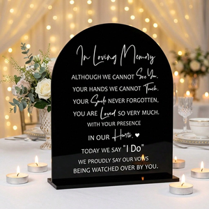 Custom Acrylic <strong>Wedding</strong> <strong>Memorial</strong> <strong>Table</strong> Sign Personalized Remembrance Sign for <strong>Wedding</strong> Ceremony Reception <strong>Table</strong> Decor - Product Image 1