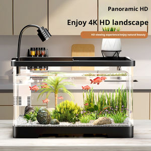 Di alta qualità chiaro acrilico quadrato 5W da tavolo acquario pesce rosso moderno gamberetti tartarughe granchi rane alghe che vivono per lo spazio del Desktop - Product Image 1