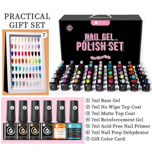 UR SUGAR 60 Colors Nail Gel Polish Kit UV LED Gel Varnish Send 6pcs Functional Base Top Whole Set Nail Gel Learner Kit