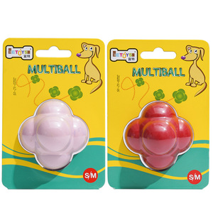 Yite Pet Supplies Solid Rubber Hexagonal <b>Ball</b> Interactive <b>Dog</b> Toy Pink Red Funny Bouncing Training Toy - Product Image 2