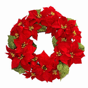 اكليلا من الزهور الصناعية المصنوعة يدويا من الزهور الاصطناعية الباب الأمامي والجدار من كلوريد البولي فينيل للحفلات وعيد الميلاد - Product Image 1