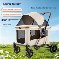 Poussette double pour animaux de compagnie, pliable, imperméable, 4 roues, en alliage d'aluminium, légère, portable, taille moyenne et grande, très vendue
