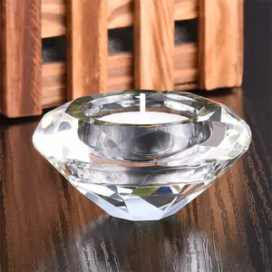 工厂销售珠光水晶玻璃钻石烛台