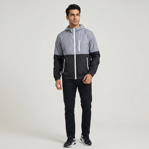 Custom Logo Solid Color <b>Men</b> Windbreaker <b>Jacket</b> Contrasting Colors Breathable Anti Wrinkle New Design Stylish <b>Jacket</b> <b>For</b> <b>Men</b> - Product Image 1