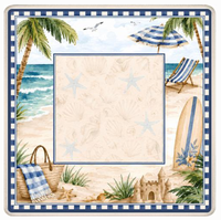 Tapis de Mahjong en caoutchouc imprimé plage et bord de mer, imperméable, silencieux, pliable, pour table à manger, camping, fête en bord de mer, avec sac de rangement