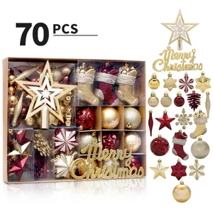 70 pz ornamenti decorativi in plastica verniciata 6cm appesa palla di natale per capodanno natale