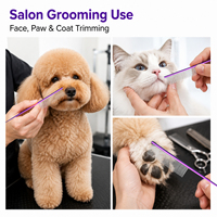 Peigne professionnel écologique moderne de luxe pour démêler les poils d'animaux, outil de toilettage violet à queue de rat, manche en aluminium, broches en acier inoxydable