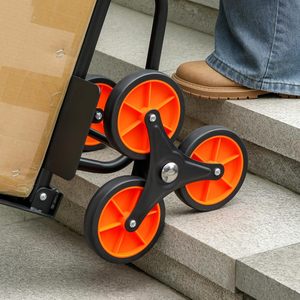 Chariot à main pour monter les escaliers, robuste, pliable, plateforme à 6 roues, poignées en acier inoxydable, capacité de charge de 120 kg, outils - Product Image 3