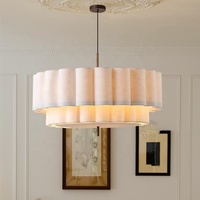 Suspension de décoration de salon moderne et simple pour salle à manger, villa, escalier, suspension en tissu médiéval français