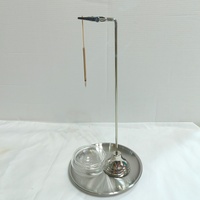 Soporte de Incienso de Madera y Metal con Pinza de Cocodrilo, Brazo Extensible, Recolector de Cenizas de Vidrio, Quemador Anti-Cenizas, Decoración Aromática para el Hogar, Temporada de Otoño