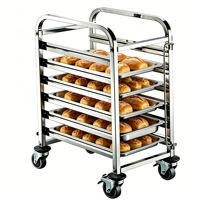 Chariot de transport de bacs à pâtisserie multi-niveaux en acier inoxydable, pour la restauration et la boulangerie