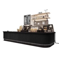 Comptoir de bar d'angle en bois résistant à l'eau, style industriel, personnalisé, pour café, taverne, restaurant, réception