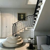 Rampe d'escalier intérieure en fer forgé réglable en hauteur, anti-déformation, pour villa, protection anti-chute