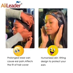 Bandeau perruque avec logo personnalisé, dentelle frontale confortable, bande élastique avec support d'oreille, pour une fixation parfaite des bords de la perruque - Product Image 6