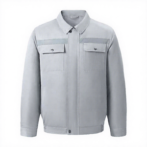 Chemise-veste de travail en toile gris clair pour homme, poches poitrine, col rabattable, à capuche, imperméable, séchage rapide, respirante, style hiver - Product Image 1