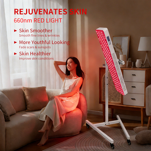 เครื่องทำความร้อนด้วยแสง LED แบบตั้งพื้น REDSKY รุ่น Horizontal Stand ครอบคลุมทั้งร่างกาย พร้อมแสงสีแดงและอินฟราเรดใกล้ กำลังไฟ 1500 วัตต์ ปลั๊กแบบ US สำหรับใช้ในบ้านและร้านเสริมสวย - Product Image 1