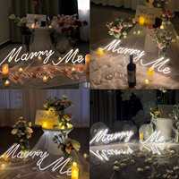 Panneau néon LED acrylique personnalisé « Marry Me » à télécommande, idéal pour les mariages, les fêtes, les bureaux et la décoration de bâtiments commerciaux – Vente Flash
