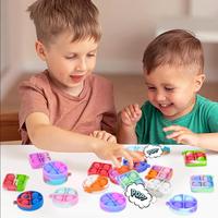 Mini Pop Sleutelhanger Peuter Zintuiglijke Fidget Speelgoed Bulk Klaslokaal Prijzen Terug Naar School Halloween Verjaardag Feest Favorieten Bruiloft Cadeau