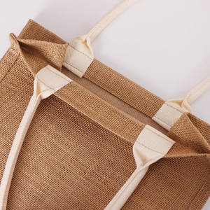Custom Flax Shopping Bag Handle <strong>Jute</strong> Bag Recycle Natural Tote <strong>Jute</strong> Shopping Bag - Product Image 6