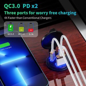 3 in 1 IP66 Waterproof 108W <b>Usb</b> Charger Car 12V <b>Usb</b> Outlet <b>Socket</b> <b>with</b> Dual PD and QC3.0 Port and ON-OFF Switch - Product Image 3