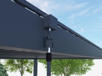 Pergola rétractable motorisée de style européen, noire mate, pour balcon et jardin, inclinaison réglable, anti-UV, imperméable