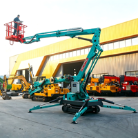 Plateforme de travail en hauteur sur chenilles Longqing 14,2 m, certifiée CE, avec stabilisateurs hydrauliques et télécommande
