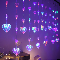 Outdoor Eiszapfen Fee String Licht Fenster Wand Schlafzimmer Hochzeits feier Weihnachten dekorative Herzform Led String Vorhang Lichter