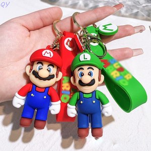 QY Mario Rubber Keychains Cartoon 3D Character Carabiner Keyring Non-Toxic Gift For Kids And Fans - Product Image 4