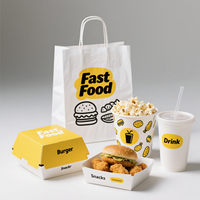 Caja de Embalaje para Papas Fritas con Logotipo Personalizado, Contenedor de Comida Rápida, Caja para Nuggets de Pollo Frito, Papas Fritas, Palomitas de Maíz, Juego de Contenedores de Alimentos