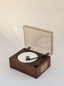 Lecteur CD rétro, haut-parleur Bluetooth, rechargeable, étui en cuir portable, AUX, USB, radio FM, lecteur de musique vintage pour la maison, le bureau, cadeau - Product Image 5