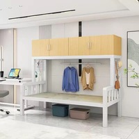 Lit d'étudiant en fer, design moderne et simple, avec fonction de démontage, armoire supérieure et lit inférieur, cadre en fer monocouche