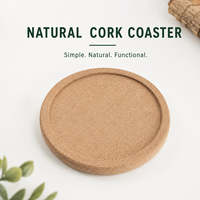 Lot de 6 sous-verres en liège absorbants avec bordure, épaisseur 1 cm, 9,9 cm, pour tasses, cadeaux chaleureux pour la famille, les amis, le bureau et la maison