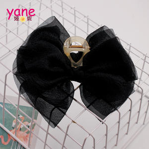 Venta al por mayor de pinzas para el pelo de estilo coreano con pinzas para el nudo del lazo de gasa, pinzas acrílicas de tiburón para niñas - Product Image 6