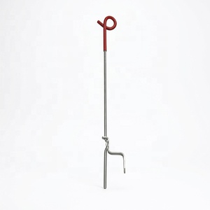 Piquet de clôture en acier galvanisé à ressort avec boucle supérieure isolée rouge - Product Image 1