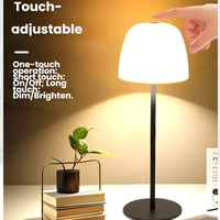 Lampe de chevet personnalisée pour chambre à coucher, métal + ABS, rechargeable par USB, fonctionne sur batterie, 3 couleurs, design moderne, petite lampe LED