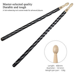 Bacchette per Batteria MUSO in Hickory, Vendita all'Ingrosso, Colorate, Modello 5A/7A, in Acero, Logo Personalizzato, Set Leggero in Legno per Rock, <span class=keywords><strong>Jazz</strong></span>, Pop, 1000 Pezzi - Product Image 5