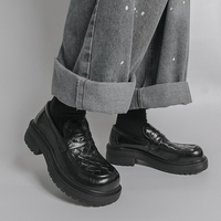 Mocassins rétro en cuir PU pour hommes – Chaussures habillées élégantes à enfiler pour le bureau, décontractées, formelles, mariage, soirée, événements sociaux et affaires